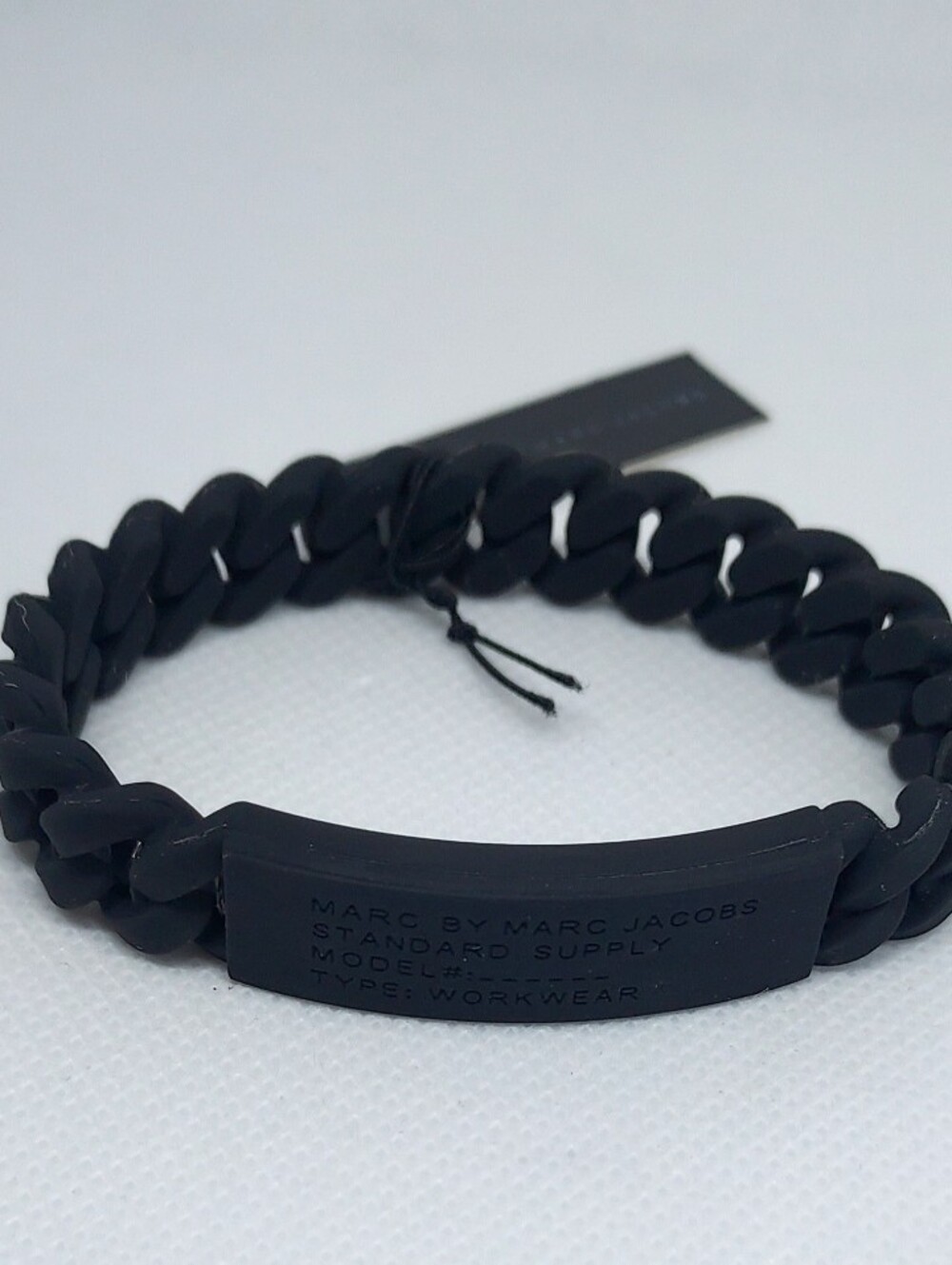 Marc by Marc Jacobs Matte Black Silicone Chain-Link Bracelet Black NWT